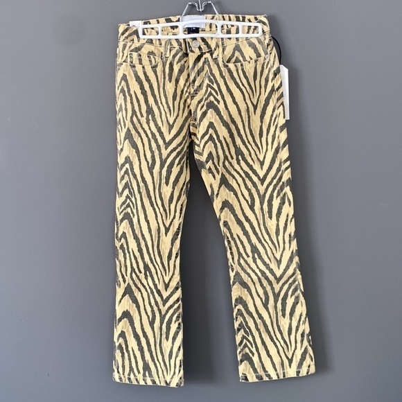NWT Current/Elliott Zebra Jeans Y2K Street Style Cropped Straight Leg Size 24 - Picture 4 of 17